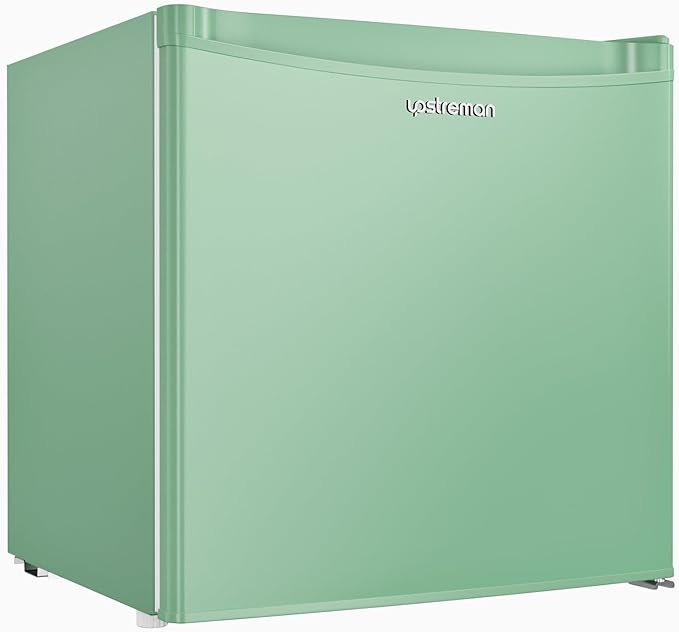 Upstreman 1.7 Cu.ft Mini Fridge with Freezer, Dorm Essentials, Adjustable Thermostat, Energy Saving, Low Noise, Single Door Compact Refrigerator for Dorm, Office, Bedroom, Mint Green-FR17