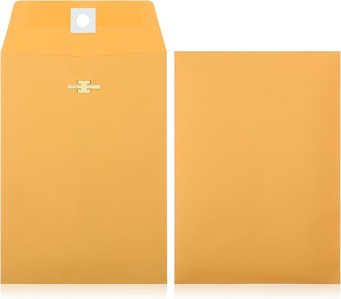 Zonon 100 Pieces 3 Sizes Clasp Envelopes Kraft Paper Catalog Clasp Envelope with Clasp Closure for Filing, Storing, Privacy Ensuring or Mailing Documents (10 x 13 Inch, 9 x 12 Inch, 6 x 9 Inch)