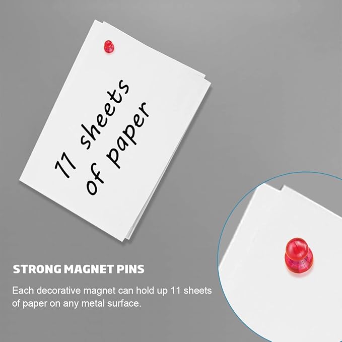 Ant Mag Magnetic Push Pins Strong Push Pin Magnets for Fridge Whiteboards Calendars Maps in School & Office Pack of 18 Purple
