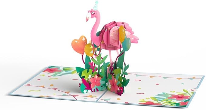 Lovepop Birthday Pop-Up Card for Her, Him, Men, Women - 3D Animal Greeting Cards - Flamazing Birthday - 5" x 7" - Blank Notecard & Envelope Included