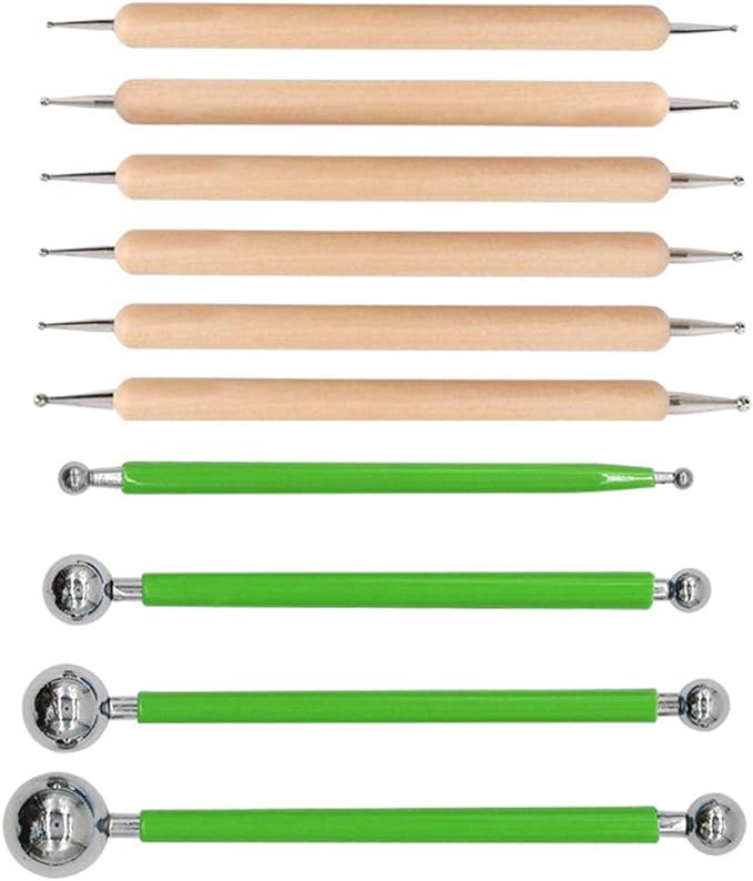 ABenkle 10Pcs Dotting Tools Ball Styluses for Rock Painting, Pottery Clay Modeling Embossing Art Mandala