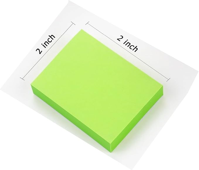 Sticky Notes 2x2 inch Bright Colors Self-Stick Pads 24 Pads/Pack 60 Sheets/Pad Total 1440 Sheets