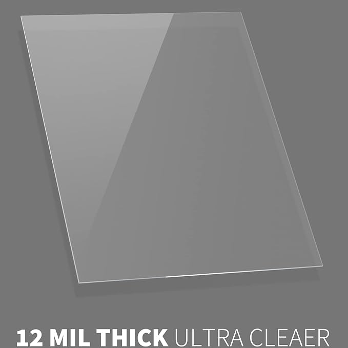 Binditek 100 Pack 12 Mil Ultra Clear Binding Covers, Polythylene Terephthalate, 8.5 x 11 Inches, Letter Size, Square Corners, Un-Punched, for Students and Coworkers
