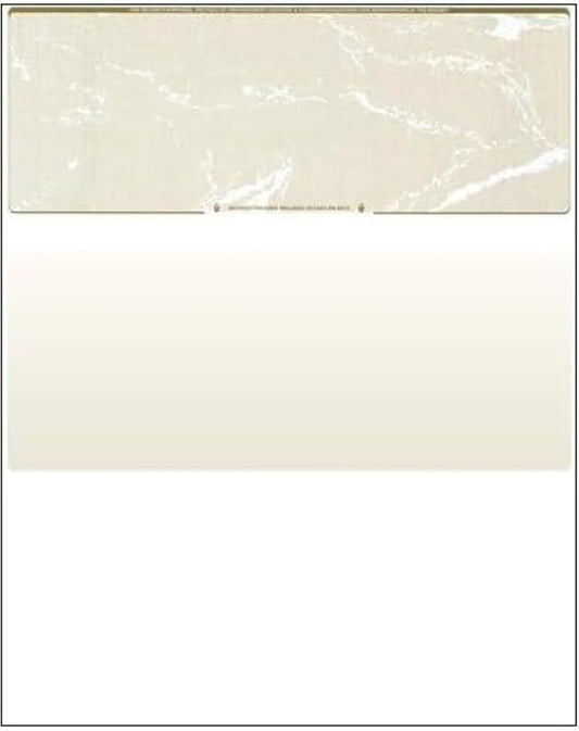 Compuchecks Check on Top Blank Check Paper - 100 Pack, Quick-Books & Laser Printer Compatible - Security Business Checks with Voucher - 8.5" x 11" Gold Marble