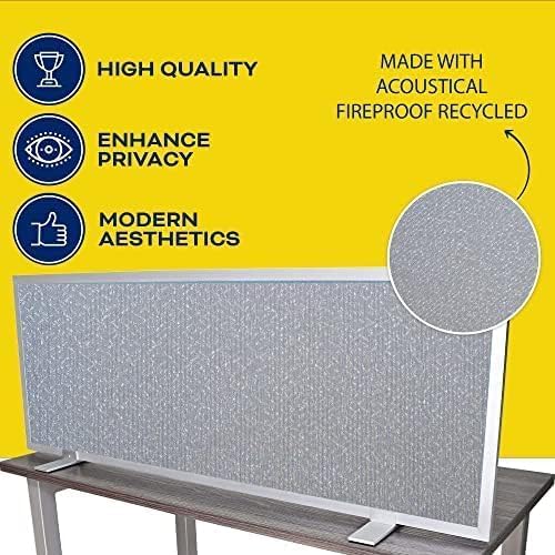 OBEX Acoustical Free Standing Privacy Screen, Cubicle Accessories Desk Privacy Panel, Desk Dividers for Office, Office Furniture Partitions Portable Sound Proof Dividers, 24" x 42", Overcast