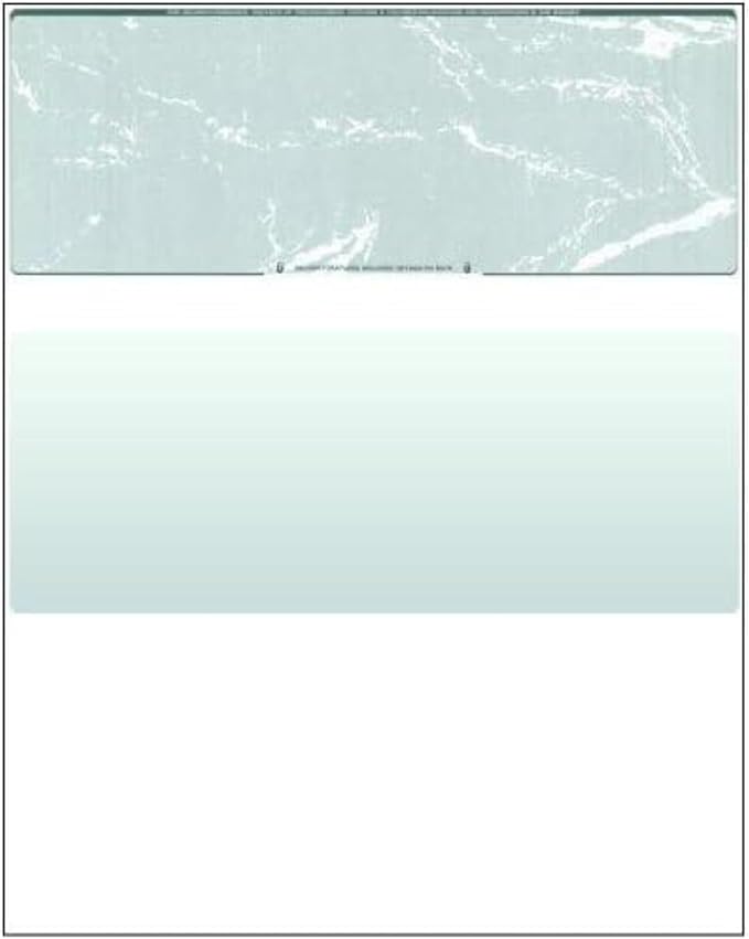 Compuchecks Check on Top Blank Check Paper - 2500 Pack, Quick-Books & Laser Printer Compatible - Security Business Checks with Voucher - 8.5" x 11" Green Marble