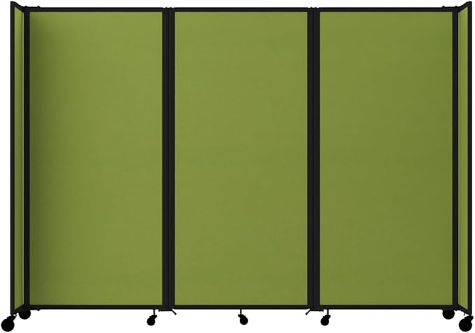 Versare Room Divider 360 Portable Wall Partition | Folding Panels | Large Freestanding Divider | Locking Wheels | Temporary Room Separator