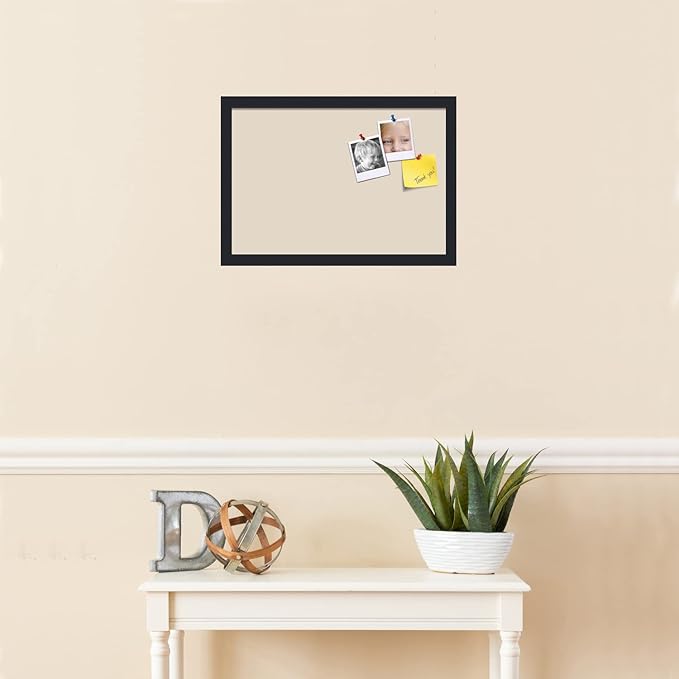 PinPix 19x13 Inch Cork Bulletin Board. This Decorative Framed Pin Board Comes with Desert Pastel Design and a Satin Black Frame. Ideal for Home Office Decor or Message Board (PinPix-1815)