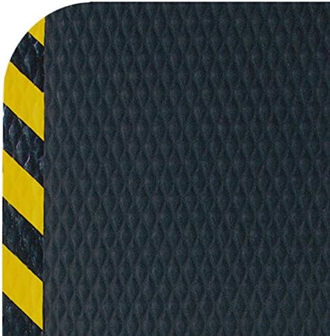 American Floor Mats Hog Heaven Premium 7/8" Black & Yellow Border 2' x 3' Nitrile Backed Anti-Fatigue Comfort Mat