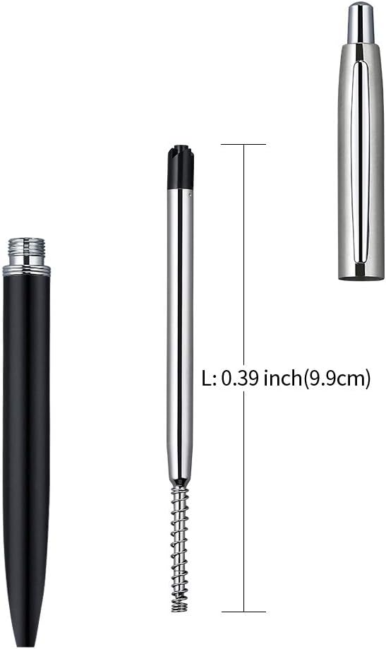 ChaoQ,Black Ink Refills (6pcs), Replaceable Ballpoint Pen Refills, 1mm Medium Tip - Black