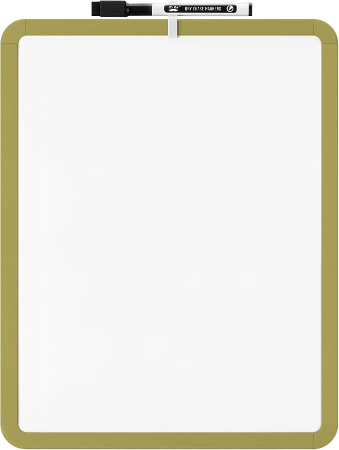 Mr. Pen- Dry Erase Board, 14” x 11” with a Black Dry Erase Marker, Olive Green Frame, Small White Board, White Board for Kids, White Board for Students, Small Dry Erase Board, Mini White Board