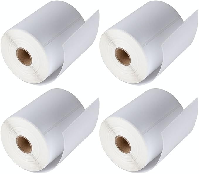 MFLABEL 4 Rolls of 250 4x6 Direct Thermal Blank Shipping Labels for Zebra 2844 Zebra 2843 2844z Eltron