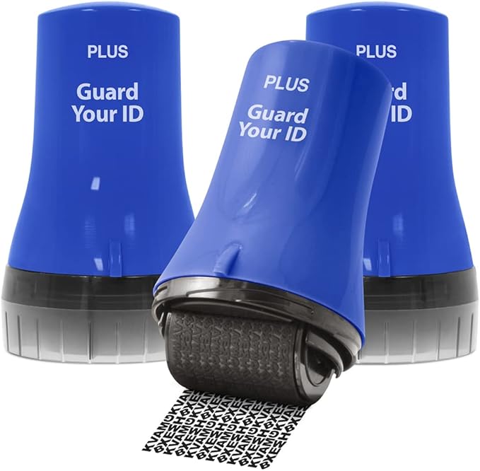 Wide Advanced Identity Security Roller, Fast, and Easy to use Without Shredding for Privacy and Identity Theft Protection by Guard Your ID, As Seen on TV (Wide 3-Pack, Blue)