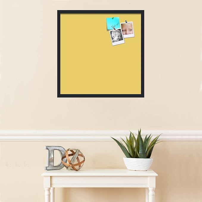 PinPix 24x24 Inch Cork Bulletin Board. This Decorative Framed Pin Board Comes with Honey Pastel Design and a Satin Black Frame. Ideal for Home Office Decor or Message Board (PinPix-1810)
