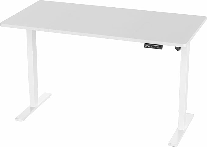 VIVO Electric 60 x 30 in Standing Desk, Memory Height Adjustment, 1B Series, White Top White Frame, DESK-KIT-1W6W-30