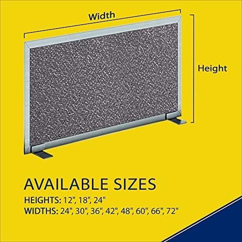 OBEX Acoustical Free Standing Privacy Screen, Cubicle Accessories Desk Privacy Panel, Desk Dividers for Office, Office Furniture Partitions Portable Sound Proof Dividers, 12" x 48", Graphite