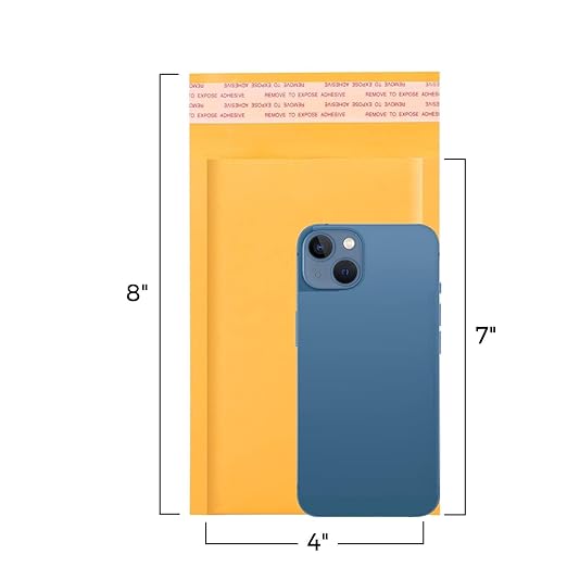 Fuxury Kraft Bubble Mailers 4x8" 400Pack Padded Envelopes Thick Bubble Envelopes Usable Size 4x7" Waterproof Cushioned Padded Mailers Packaging for Small Business #000 Yellow