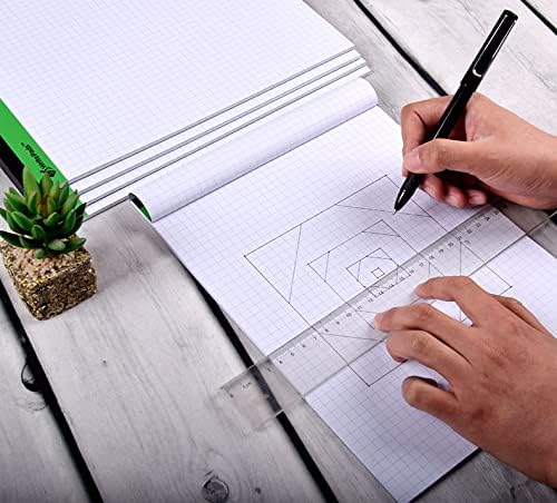 KAISA Legal Pad 4x4 Quad Ruled Writing Pads, Graph Ruled 8.5x11 Legal Pad Grid Paper Pads Recycled Note Pads, White 6pad, KSU-7525