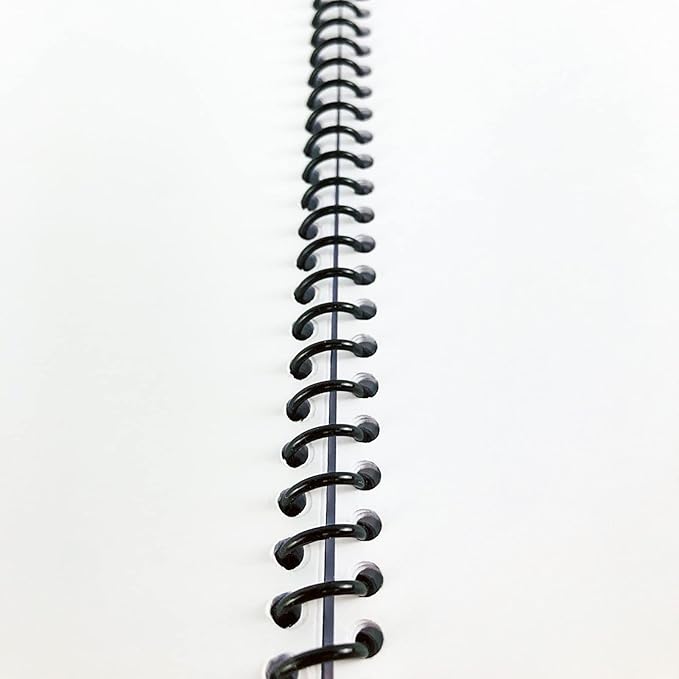 TOTiyea 100 Pack Plastic Spiral Binding Coils, 10mm(3/8") Binding Spirals, 75 Sheet Capacity, 4:1 Pitch, Black