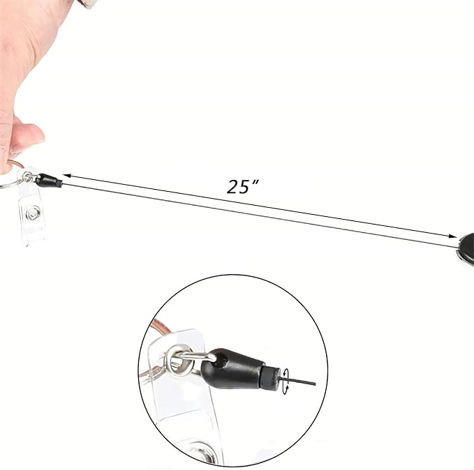 VIQWYIC Retractable ID Badge Holder with Clip, ID Name Badge Reels with Bling Rhinestones Retractable Card Holder for Office Worker Teacher Doctor Nurse (Light Black)