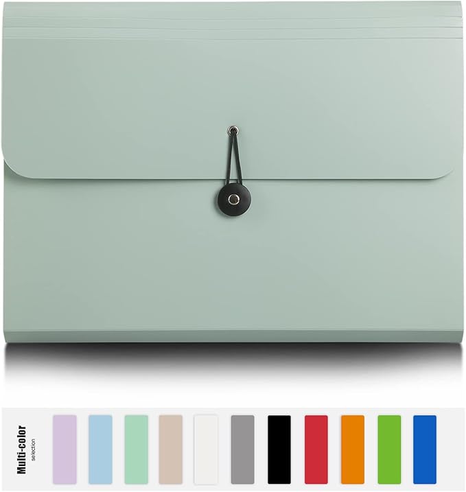 Expanding File Folder File Organizer with 13 Pockets File Organizer Accordion Filing Folder Expandable File Folder for Documents Aesthetic Paper Organizer Folder for Work, School, Office, Macaron