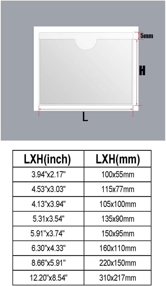 Adhesive Clear Pockets,Self Adhesive Clear Label Pockets Adhesive Card Folder Plastic Pockets Holders Sleeves for Index Cards Planners Cabinet Shelves Photo Cd,10Pieces(150x95mm)