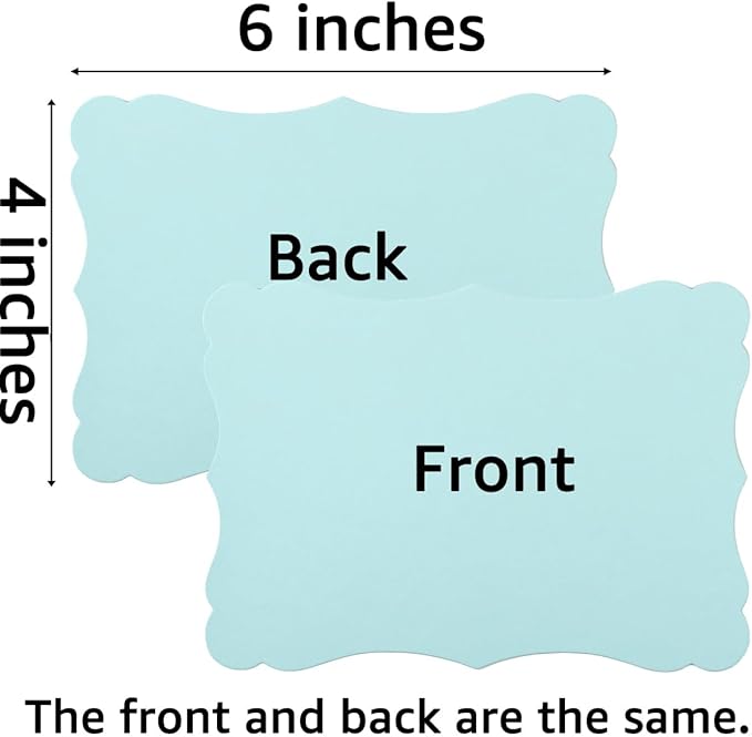 50 Pack Blank Kraft Cards Cardstock Thick Paper Brown Greeting Cards for DIY Gift Card Menus, Baby Shower and Wedding Invitations (Blue, 5 Colors, 4x6IN)