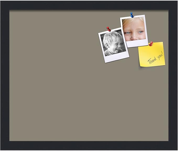 PinPix 17x14 Inch Cork Bulletin Board. This Decorative Framed Pin Board Comes with Pewter Design and a Satin Black Frame. Ideal for Home Office Decor or Message Board (PinPix-1812)