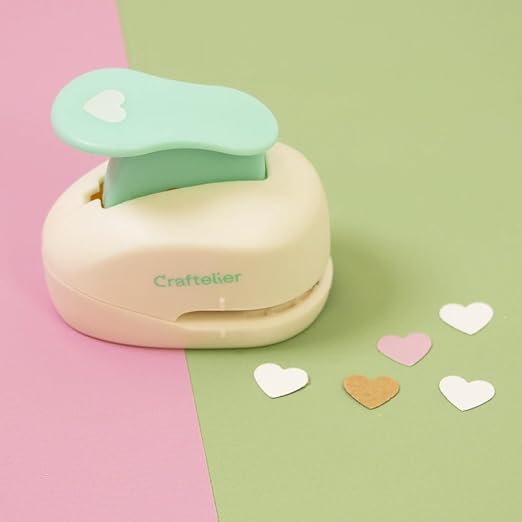 Craftelier - 3/8 Inch Heart Hole Punch with Lever Press | Hole Puncher for Paper Crafts | Heart Punch for Scrapbooking, DIY Cards & Journals | Hole Puncher for Paper & Cardstock.