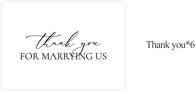 6 Pieces Wedding Day Card, Thank You for Marrying Us, Thank You Card for Officiant, Priest, Minister, Judge, Pastor Gifts.（Thank You - 6cards A）