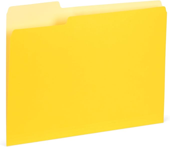 200 Blue Summit Supplies Colorful File Folders with Tabs, Multi Colored File Folders Letter Size, 1/3 Cut Tabs, Assorted Colors, Durable 11pt Paper, Bulk 200 Pack