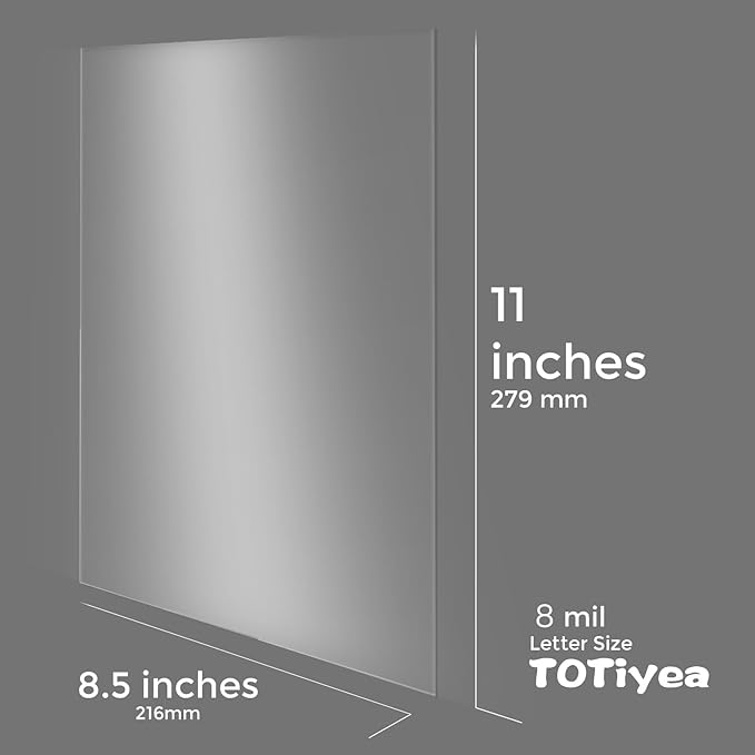 TOTiyea 100 Pack 8 Mil Ultra Clear Binding Presentation Covers, Clear Report Covers for Binding,8.5x11 Inches,Letter Size