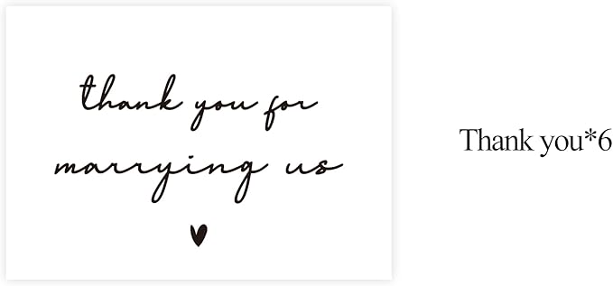 6 Pieces Wedding Day Card, Thank You for Marrying Us, Thank You Card for Officiant, Priest, Minister, Judge, Pastor Gifts.（Thank You - 6cards B）