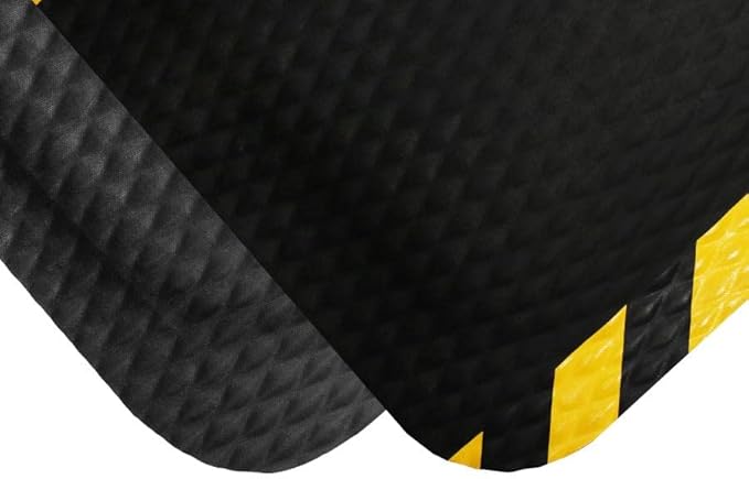 American Floor Mats Hog Heaven Premium 7/8" Black & Black Border 3' x 6' Nitrile Backed Anti-Fatigue Comfort Mat
