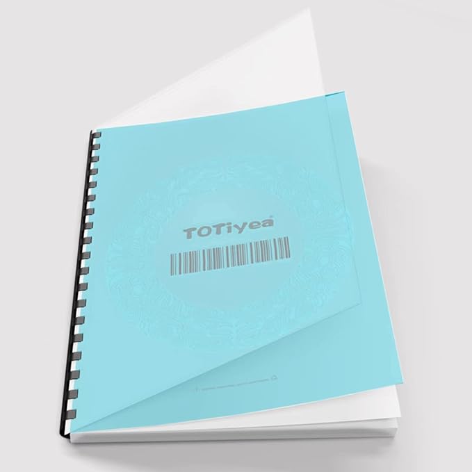 TOTiyea 200 Pack 4.5 Mil PVC Binding Presentation Covers, Clear Report Covers for Binding,8.5x11 Inches,Letter Size
