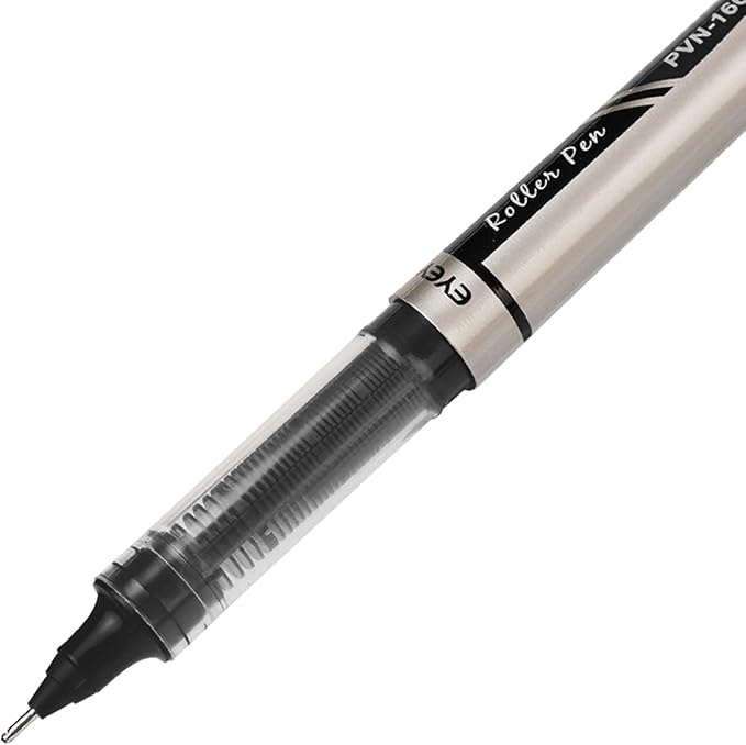 EYEYE Black Rollerball Pens 0.7mm Needle Tip 12 Pack, Medium Point Pen Quick Dry, Liquid Ink Pens Fine Point Smooth Writing Pen for Journaling, Note Taking, Office, School Supplies