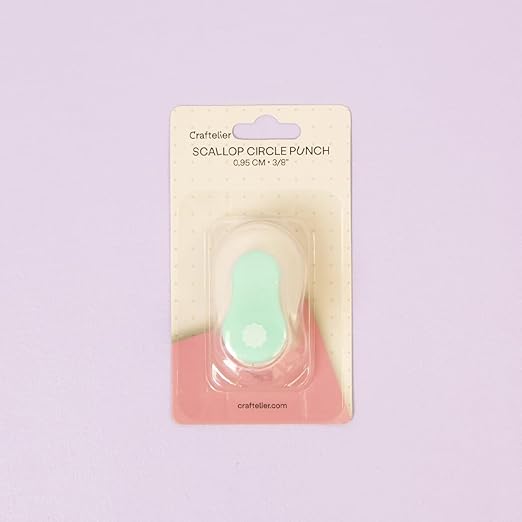Craftelier - 3/8 Inch Circle Scallop Punch with Lever Press | Shape Hole Puncher for Paper Crafts | Scalloped Hole Punch to Create Scrapbooks, DIY Cards & Journals