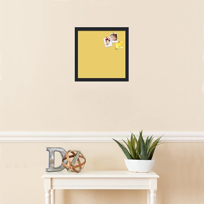 PinPix 14x14 Inch Cork Bulletin Board. This Decorative Framed Pin Board Comes with Honey Pastel Design and a Satin Black Frame. Ideal for Home Office Decor or Message Board (PinPix-1810)