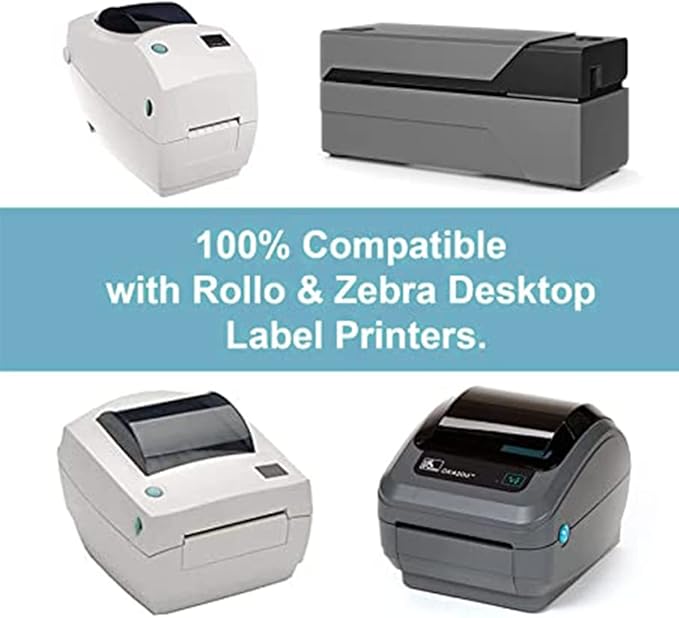 Hybsk 2.25x1.25 inch Direct Thermal Labels for Barcodes, Address, Compatible with Rollo Label Printer & Zebra Desktop Printers (2.25"x1.25",2 Rolls White)