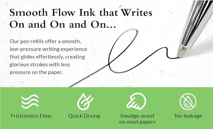 6 Pack, Pen Savings Gel Pen Refills Compatible with Parker Ballpoint Pens, .5mm Extra Fine Needle Point, Smooth Writing, Frictionless Flow (Bulk Packed) (Black)