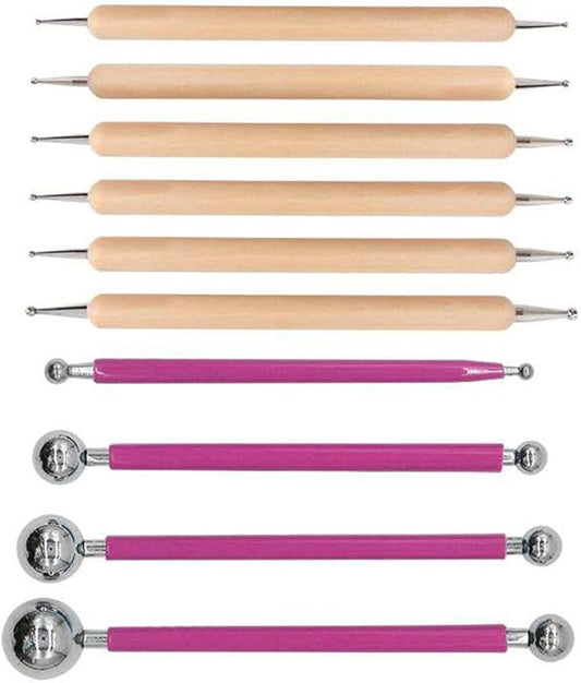 ABenkle 10Pcs Dotting Tools Ball Styluses for Rock Painting, Pottery Clay Modeling Embossing Art Mandala