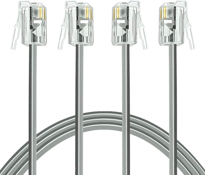 NECABLES 2Pack Phone Cord 3ft Telephone Cord Phone Cable RJ11 6P4C Male to Male for Landline Phone and Fax - 3 Feet