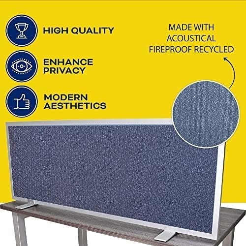 OBEX Acoustical Free Standing Privacy Screen, Cubicle Accessories Desk Privacy Panel, Desk Dividers for Office, Office Furniture Partitions Portable Sound Proof Dividers, 18" x 66", Graphite