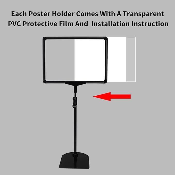Sign Holder Stand,Sign Stand for Display,Adjustable Sign Holders For Table Top，Table Sign Holders 8.5 x 11,8 Packs,Black