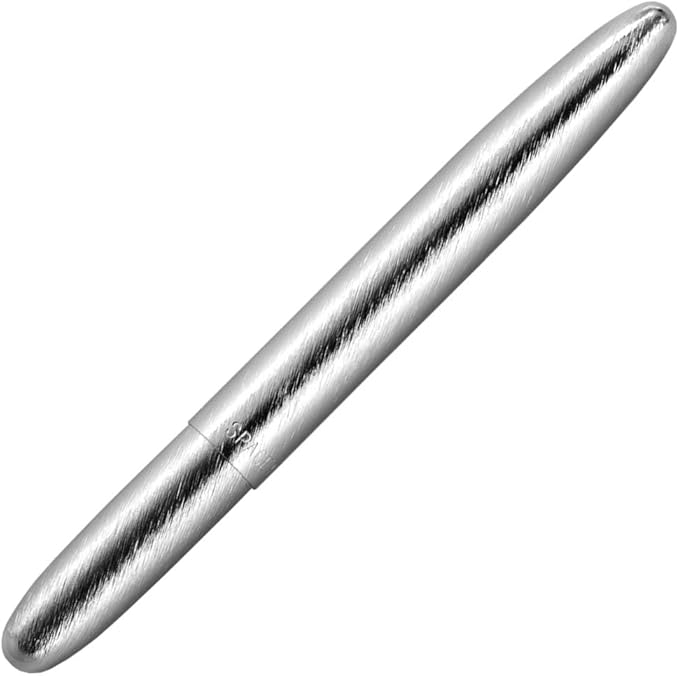 Fisher Space Pen Brushed Chrome Bullet Space Pen, Ballpoint, Brass, Black Ink, Gift Box