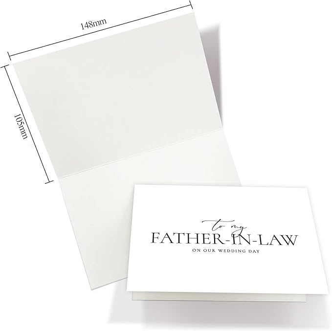 Set of 2 Parents In Law Wedding Day Card, Parents In Law Of The Bride/Groom Gifts, To My Father In Law On Our Wedding Day, To My Mother In Law On Our Wedding Day. （Father/Mother-in-Law A）