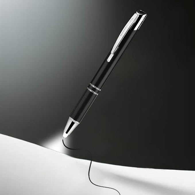 Penyeah Pen with Light, Flashlight LED Light Pen, Lighted Tip Pen for Nurses Writing in The Dark 2pack -Extra Batteries and Refills Included - White+Blue