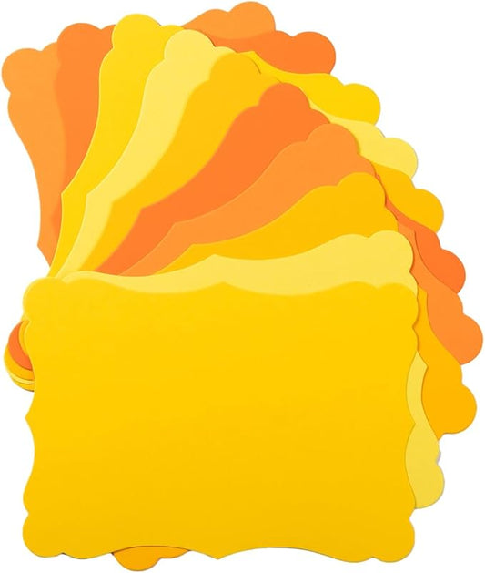 50 Pack Blank Kraft Cards Cardstock Thick Paper Brown Greeting Cards for DIY Gift Card Menus, Baby Shower and Wedding Invitations (Yellow, 5 Colors, 4x6IN)