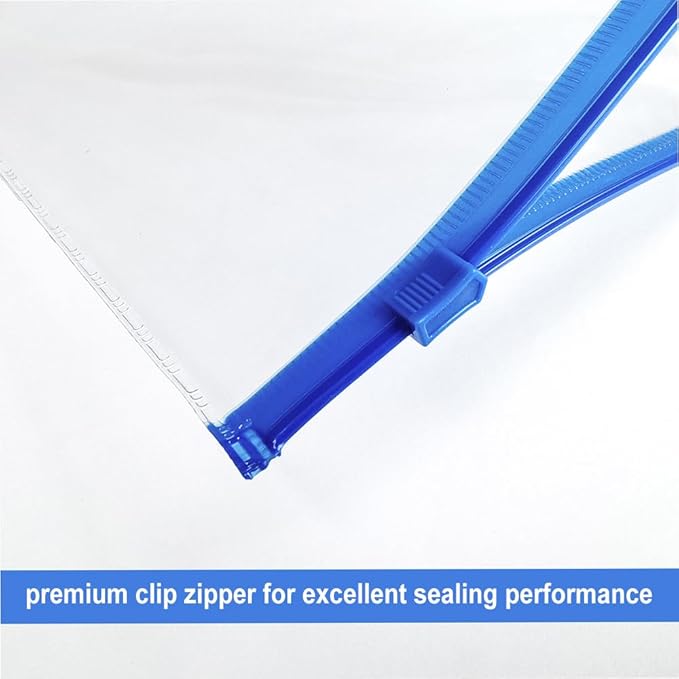 Small Zipper Plastic Envelopes, BOPART 30Pcs Plastic Pouch with Label Pocket, 9x4.7 Inches Clear Pencil Pouch Reusable Money Envelopes, Poly Zip Envelopes for Organizing & Storage