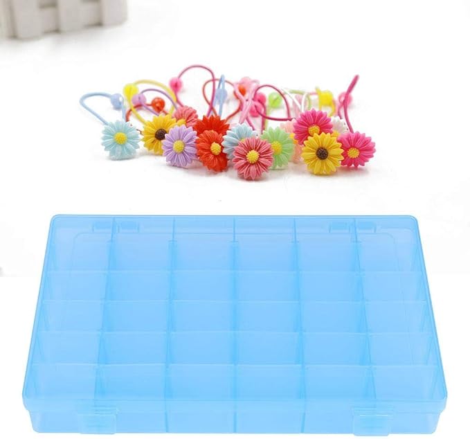 Asixx Rubber Band Storage Box, 36 Slots Plastic Case Rubber Band Earrings Storage Box for Home Organizer Storage Box Rubber Band Storage Box(Blue)